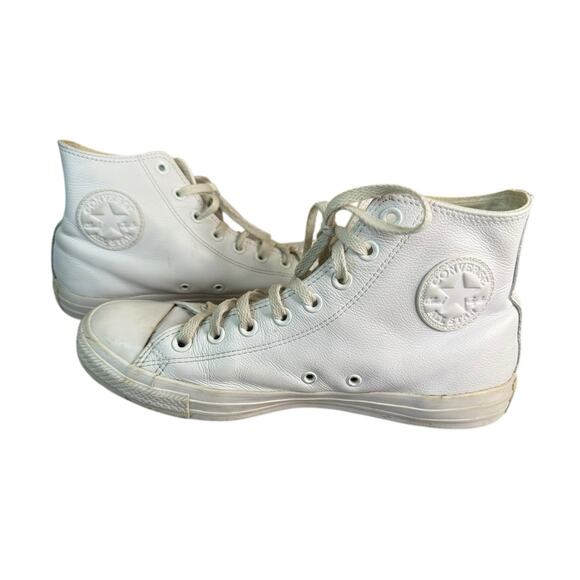Converse Shoes - Converse All Star White Leather High Top Sneakers Unisex 8.5M/10.5W EU42